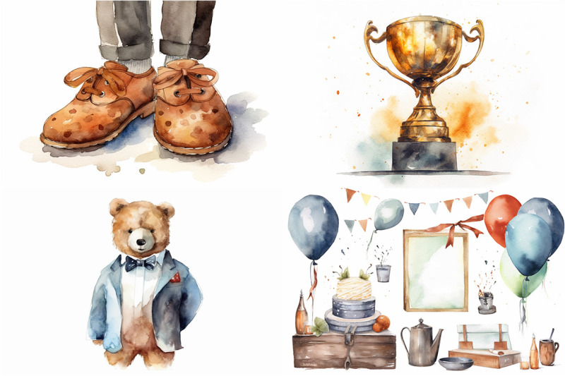 fathers-day-bear-watercolor-collection