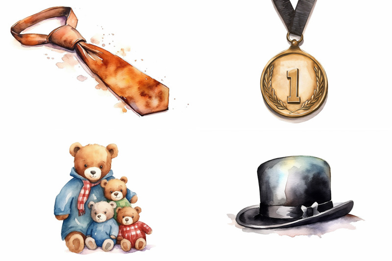 fathers-day-bear-watercolor-collection
