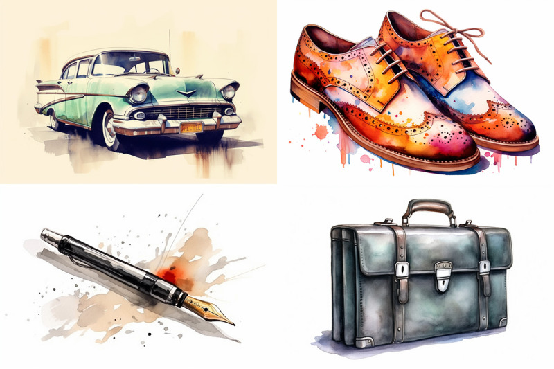 gentleman-things-watercolor-collection