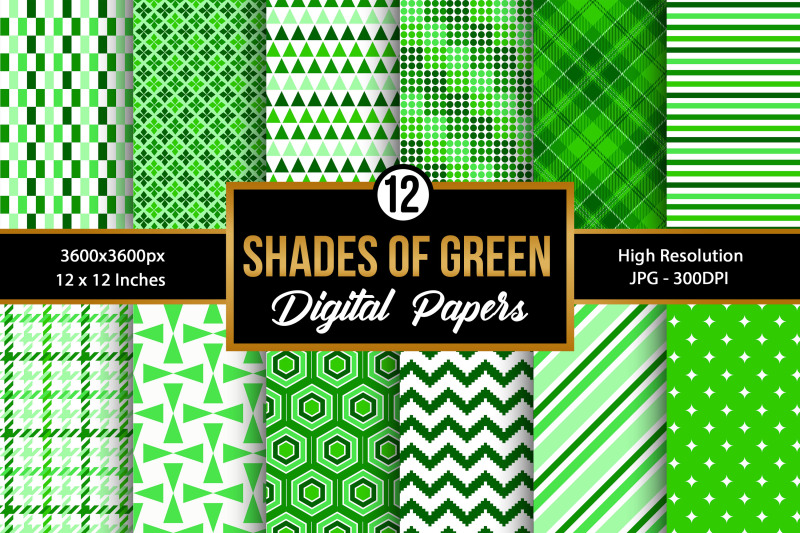 shades-of-green-digital-paper-patterns-green-color-backgrounds