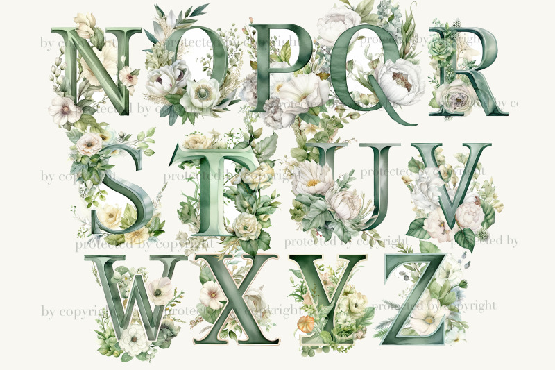 greenery-alphabet-lettering-clipart-bundle