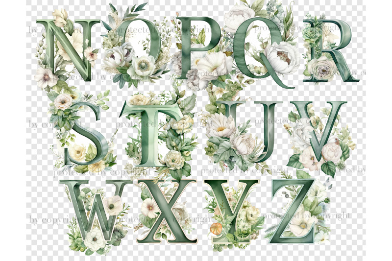 greenery-alphabet-lettering-clipart-bundle