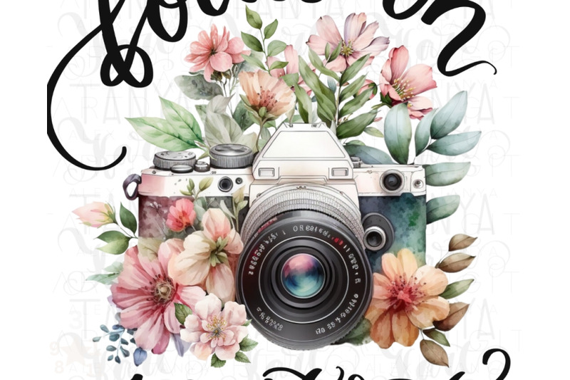 focus-on-positivity-png-instant-download-floral-photo-camera-vintage