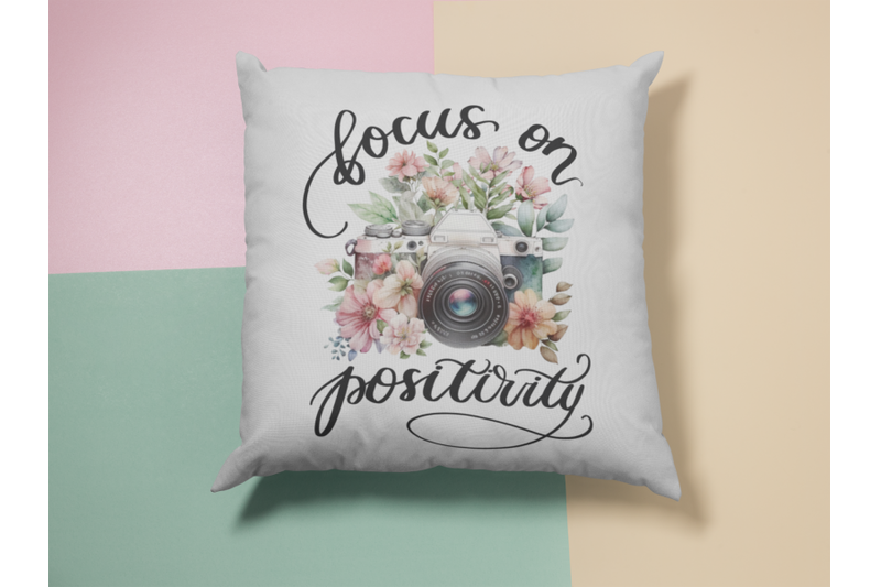 focus-on-positivity-png-instant-download-floral-photo-camera-vintage