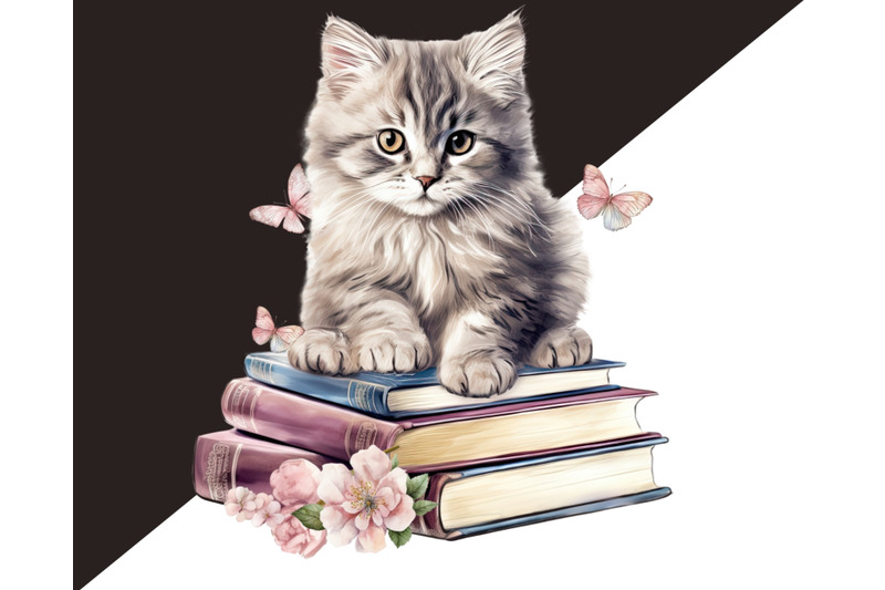 cute-cats-clipart-with-books-12-png-files