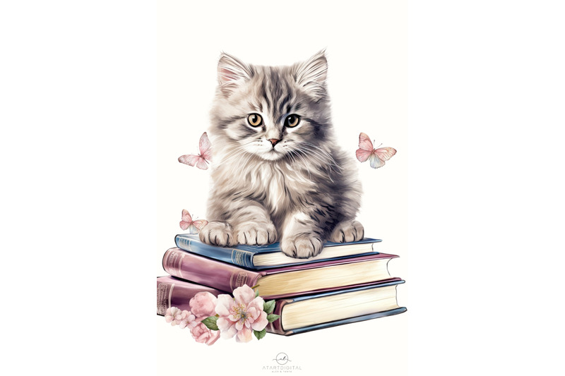 cute-cats-clipart-with-books-12-png-files