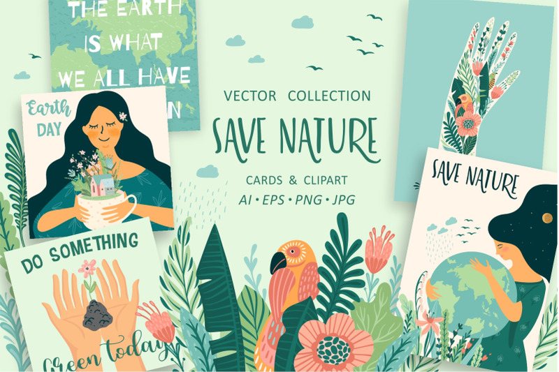 save-nature-vector-collection