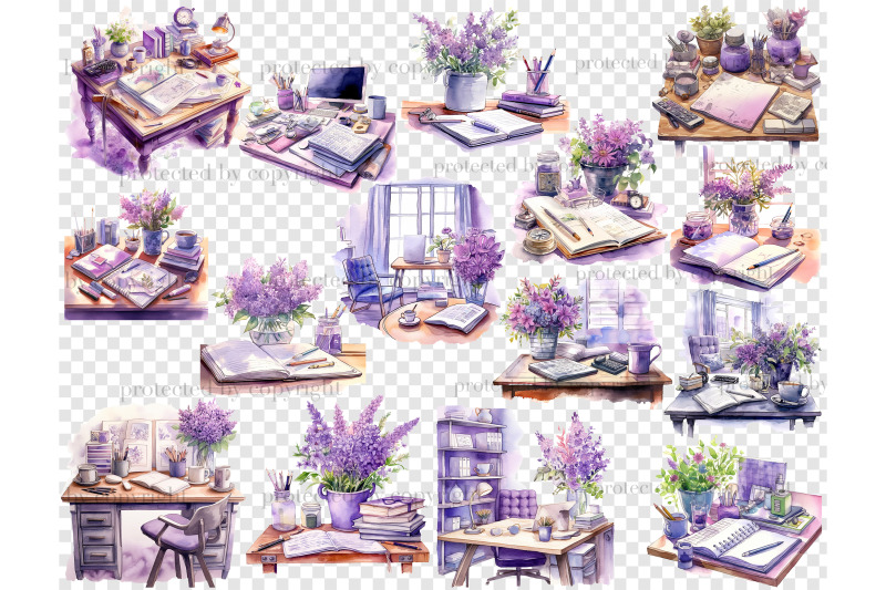 planner-girl-clipart-bundle-lilac-illustrations-png