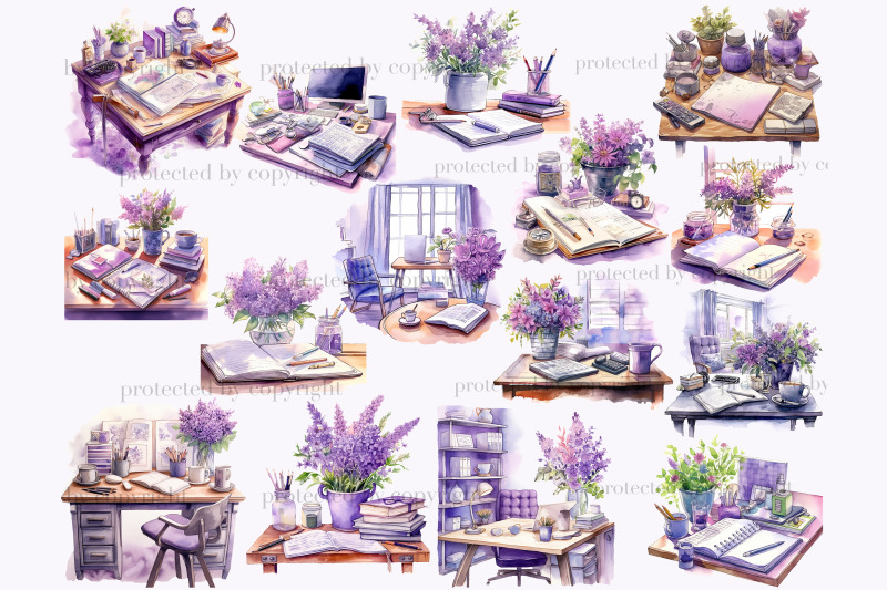 planner-girl-clipart-bundle-lilac-illustrations-png