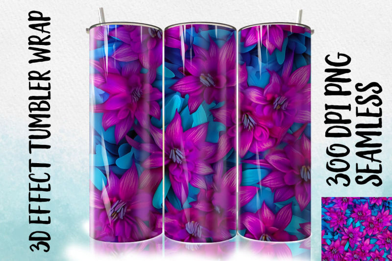 3d-blue-fuchsia-tumbler-wrap