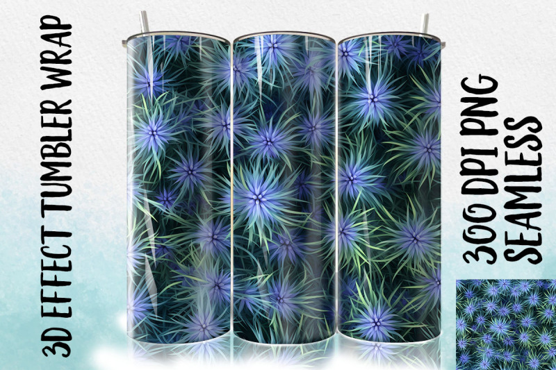 3d-blue-fescue-grass-tumbler-wrap