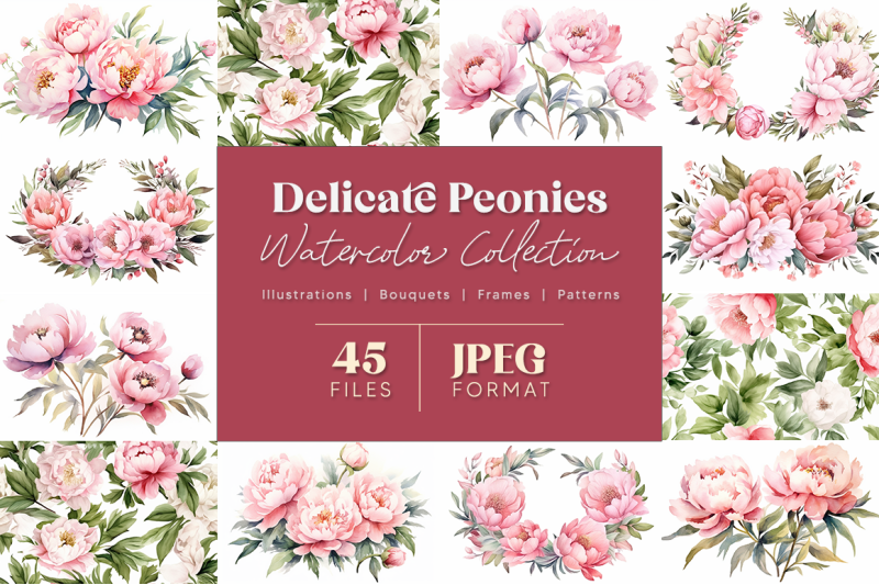 delicate-peonies-watercolor-collection