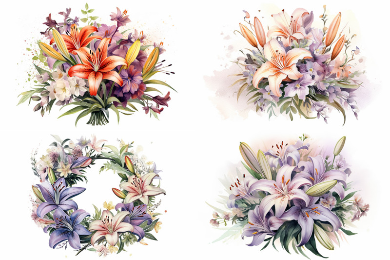 lillies-watercolor-collection