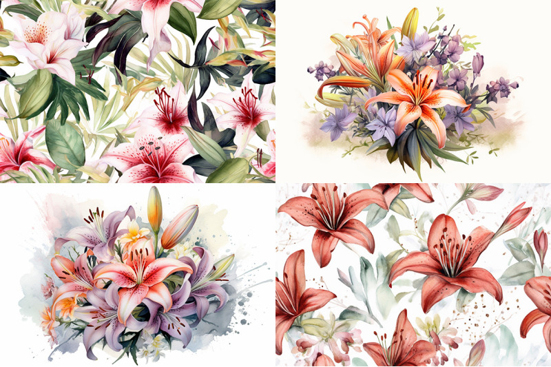 lillies-watercolor-collection