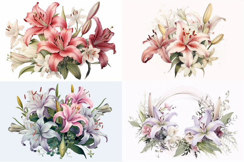 lillies-watercolor-collection