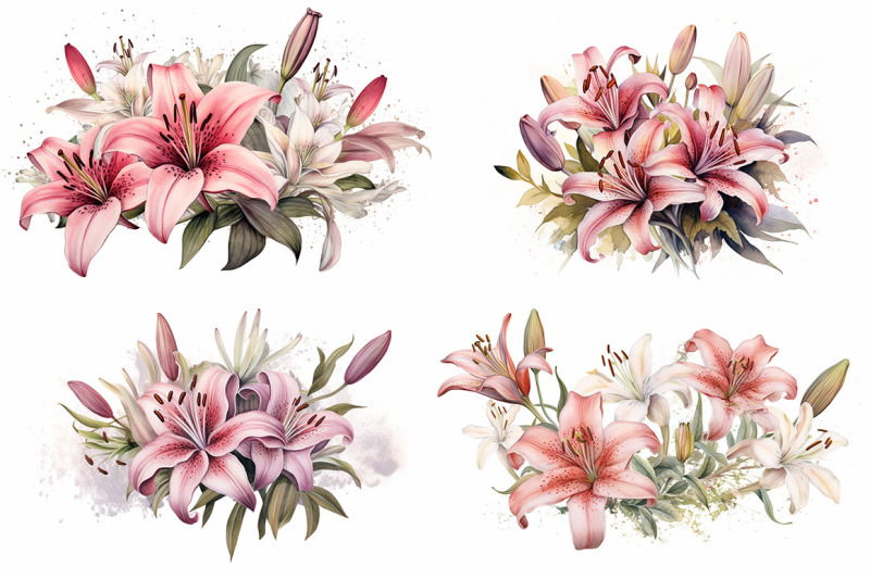 lillies-watercolor-collection