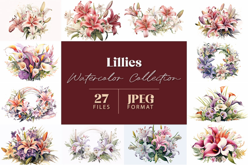 lillies-watercolor-collection