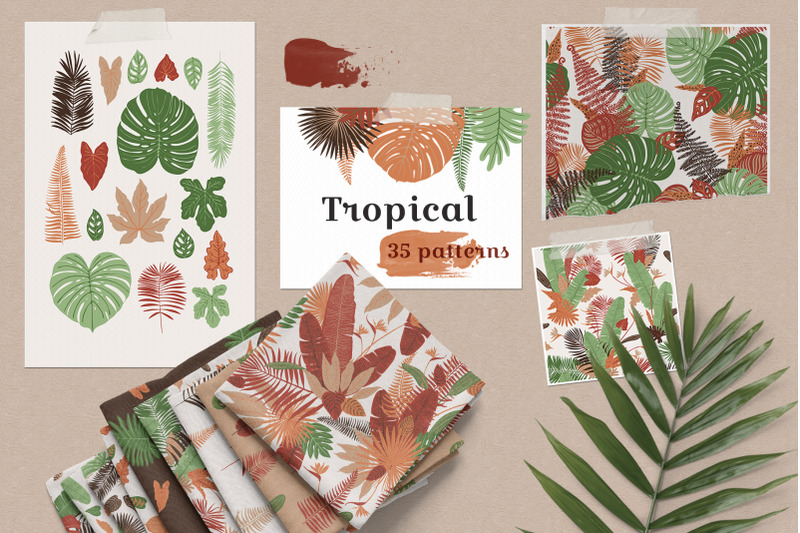 tropical-leaves-vector-patterns