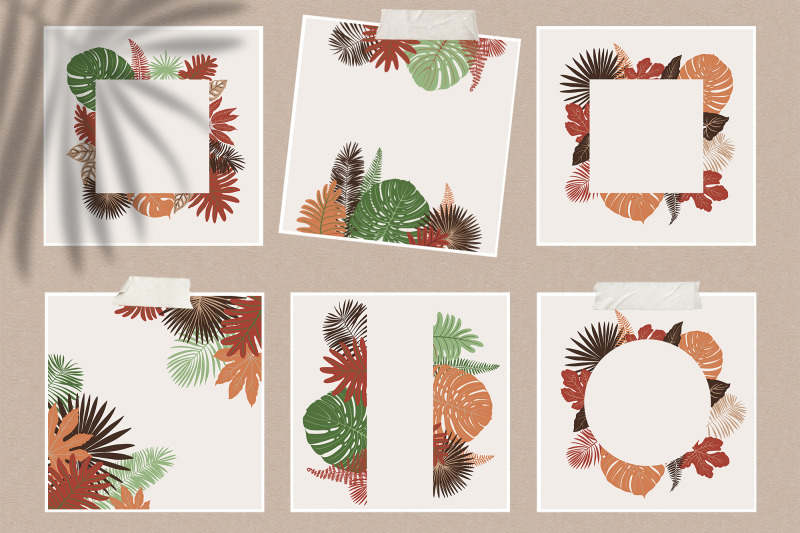 tropical-leaves-vector-patterns