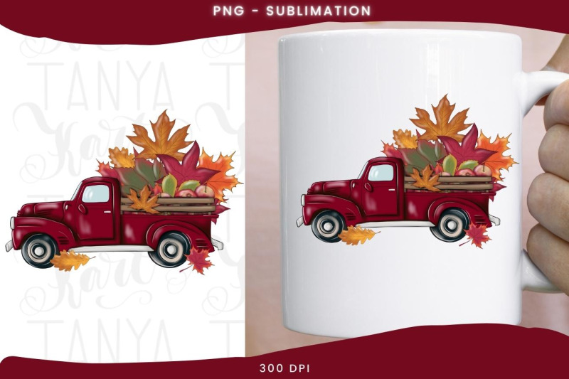 red-fall-truck-png-digital-download-for-sublimation