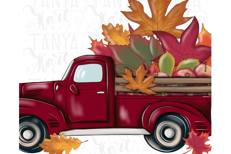 red-fall-truck-png-digital-download-for-sublimation