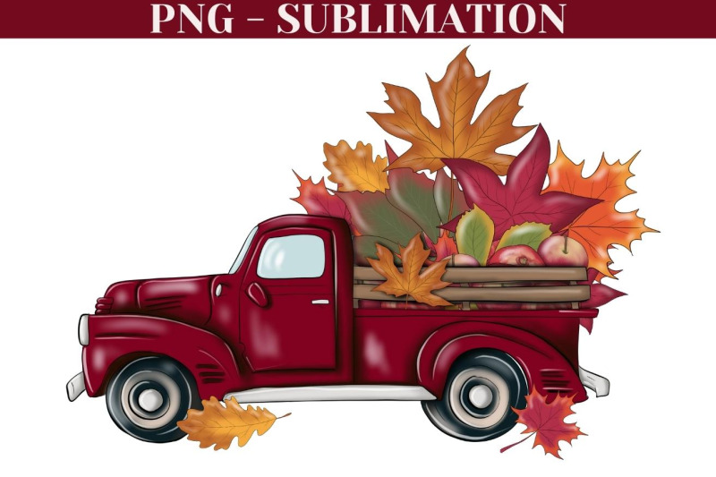 red-fall-truck-png-digital-download-for-sublimation