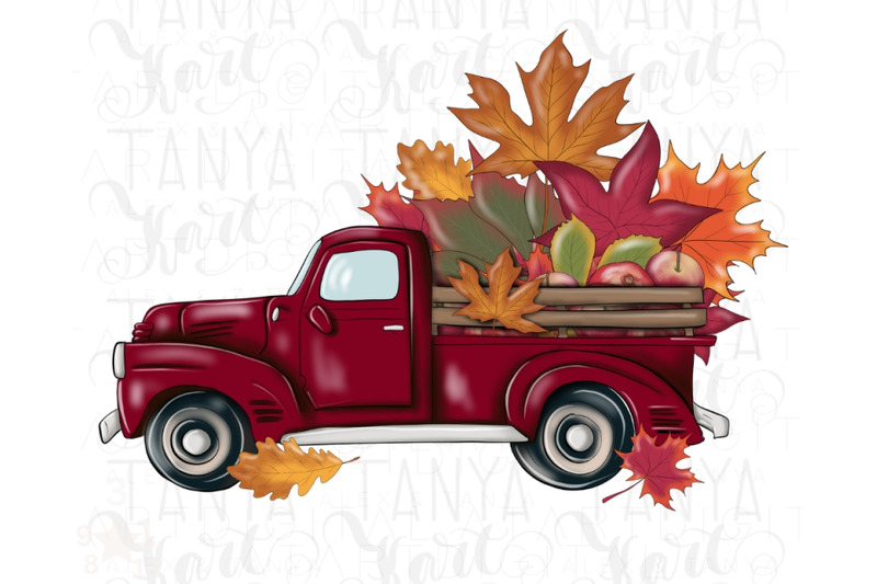 red-fall-truck-png-digital-download-for-sublimation