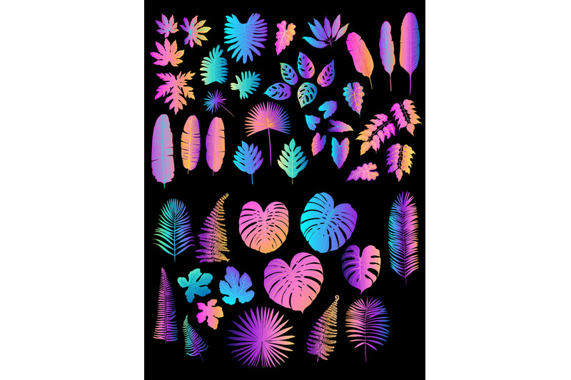 neon-tropical-leaves-vector