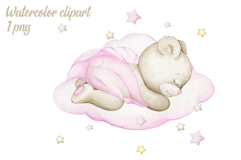 cute-baby-bear-sleeping-on-a-cloud-watercolor-teddy-bear-clipart-for-g