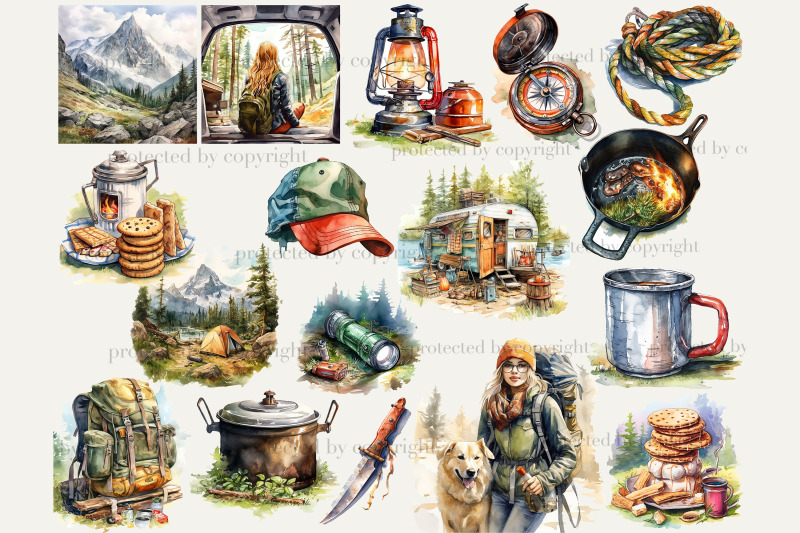 camping-clipart-png-bundle-hiking-landscape