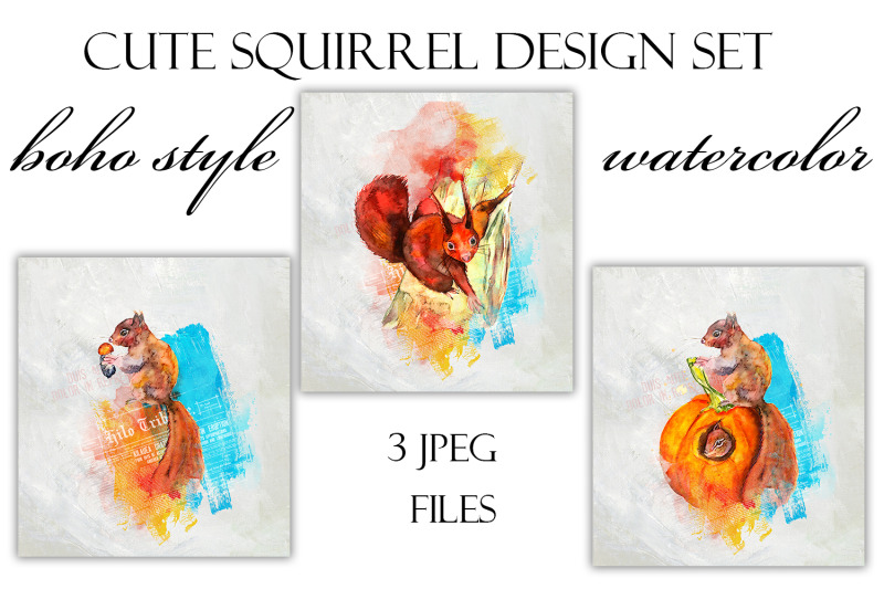 set-of-cute-squirrels-3-files-boho-style-watercolor