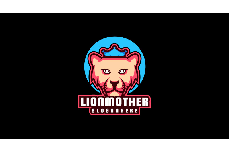 lion-mother-head-logo-abstract-vector-template