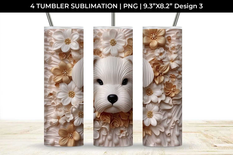 3d-white-floral-maltese-dog-tumbler-wrap-20-oz-sublimation-png-bundle