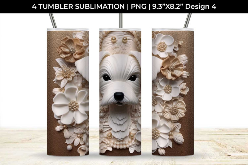 3d-white-floral-maltese-dog-tumbler-wrap-20-oz-sublimation-png-bundle