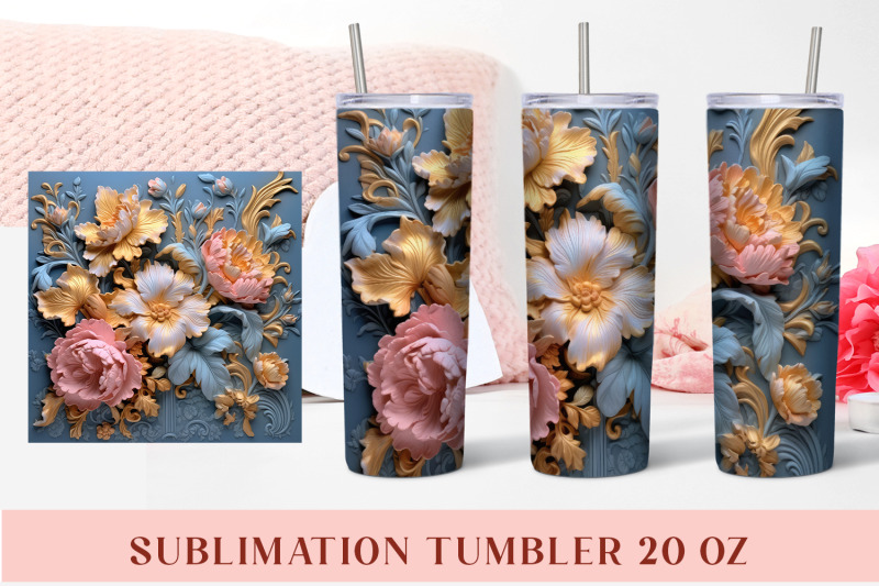 3d-flower-sublimation-tumbler-3d-tumbler-wrap