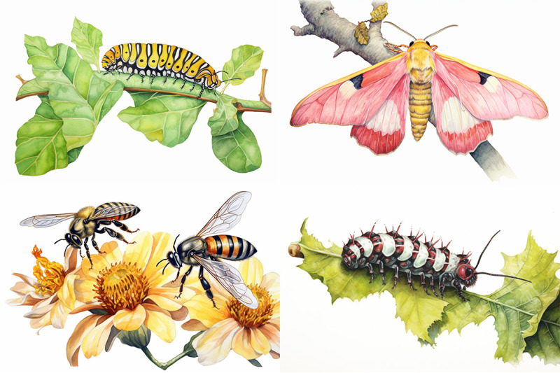 spring-bugs-watercolor-collection