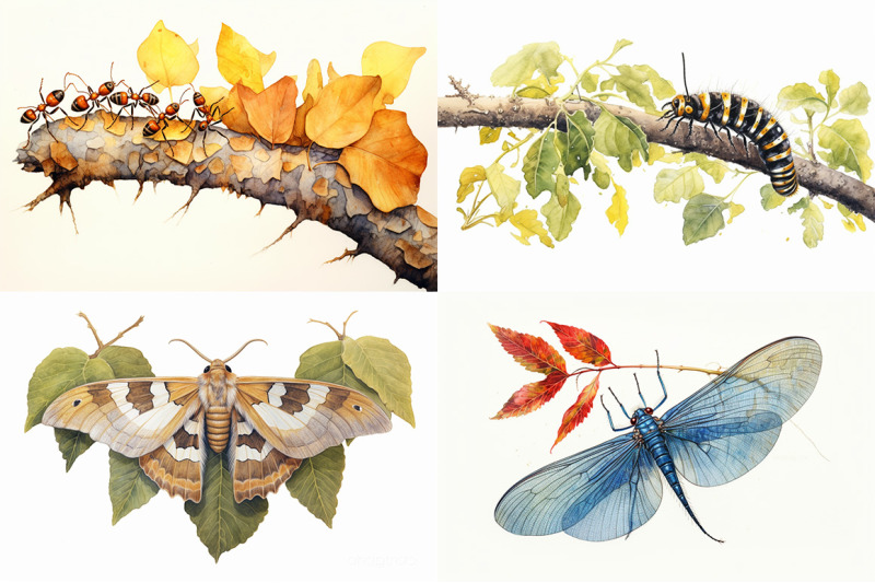 spring-bugs-watercolor-collection