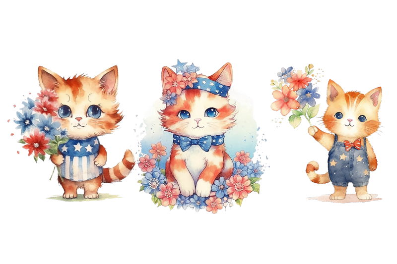 4th-of-july-kittens-watercolor-bundle