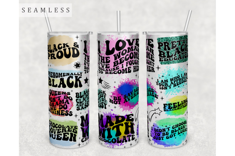 black-woman-wavy-quotes-tumbler-wrap-20-oz-skinny-tumbler-sublimation