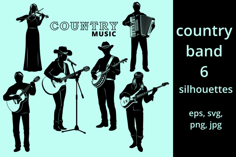 country-band-silhouettes-svg