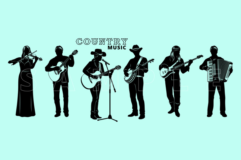 country-band-silhouettes-svg