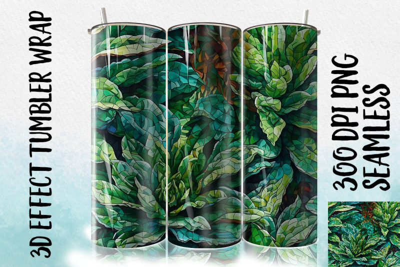 3d-green-croton-tumbler-wrap-1