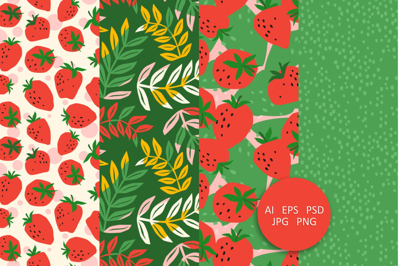 strawberry-12-seamless-patterns