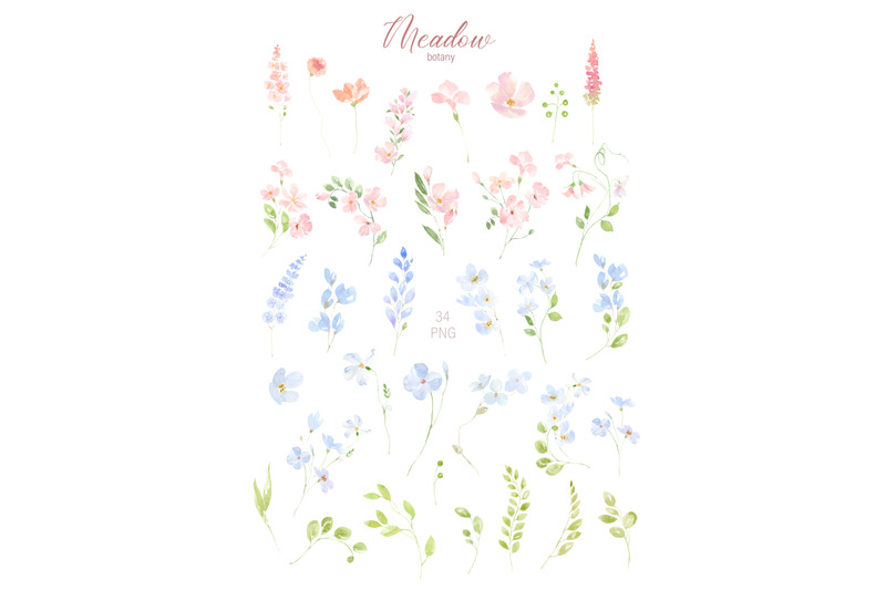 watercolor-meadow-floral-clipart-pink-and-blue-floral-clipart-spring