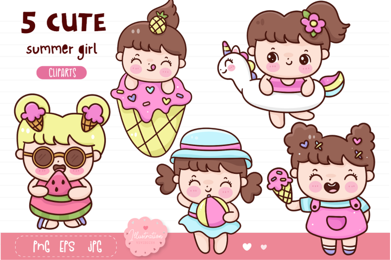 summer-girl-kawaii-clipart-kid-summer-holiday-cartoon