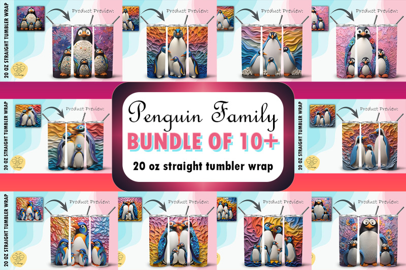 penguin-family-3d-tumbler-wrap-bundle
