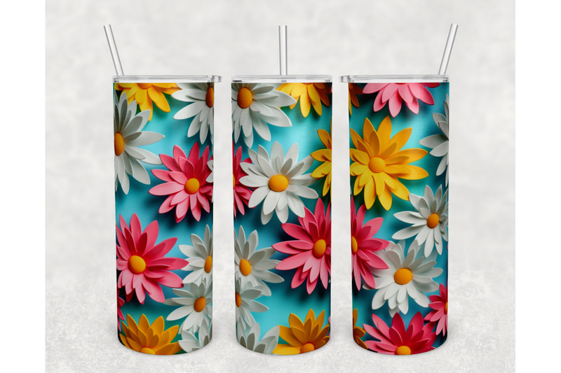 3d-paper-daisies-tumbler-wraps-bundle-20oz-skinny-tumbler-sublimation