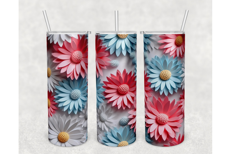 3d-paper-daisies-tumbler-wraps-bundle-20oz-skinny-tumbler-sublimation