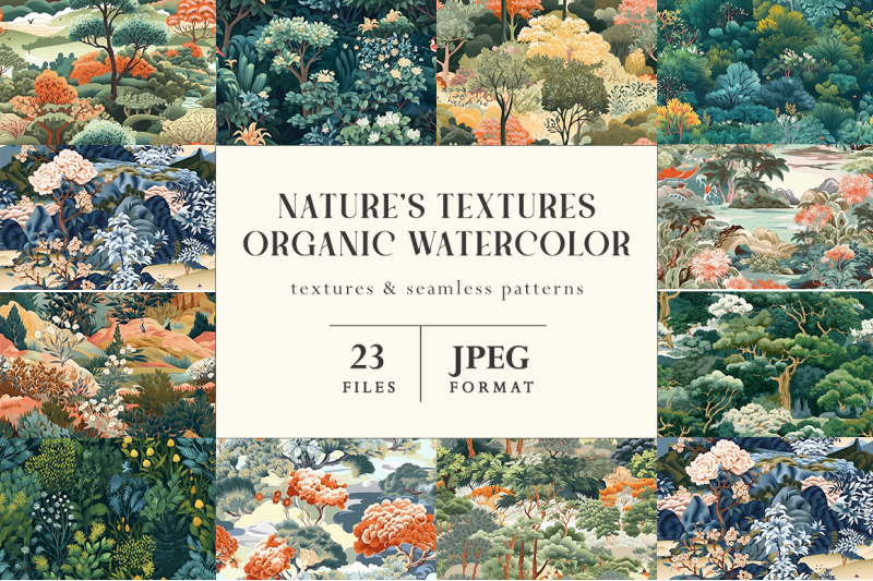 nature-039-s-textures-organic-watercolor-textures-and-seamless-patterns