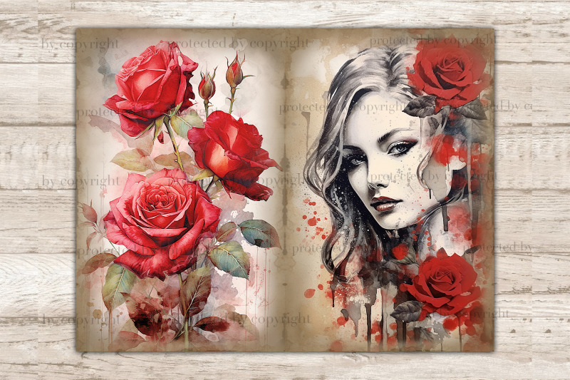 red-roses-junk-journal-pages-woman-printable-card